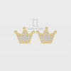 Natural Citrine Crown Stud Earrings for Women