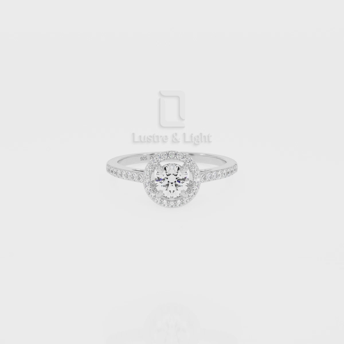 Natural London Blue Topaz Solitaire Halo Engagement Rings for Women with Moissanite
