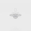 Natural London Blue Topaz Solitaire Halo Engagement Rings for Women with Moissanite