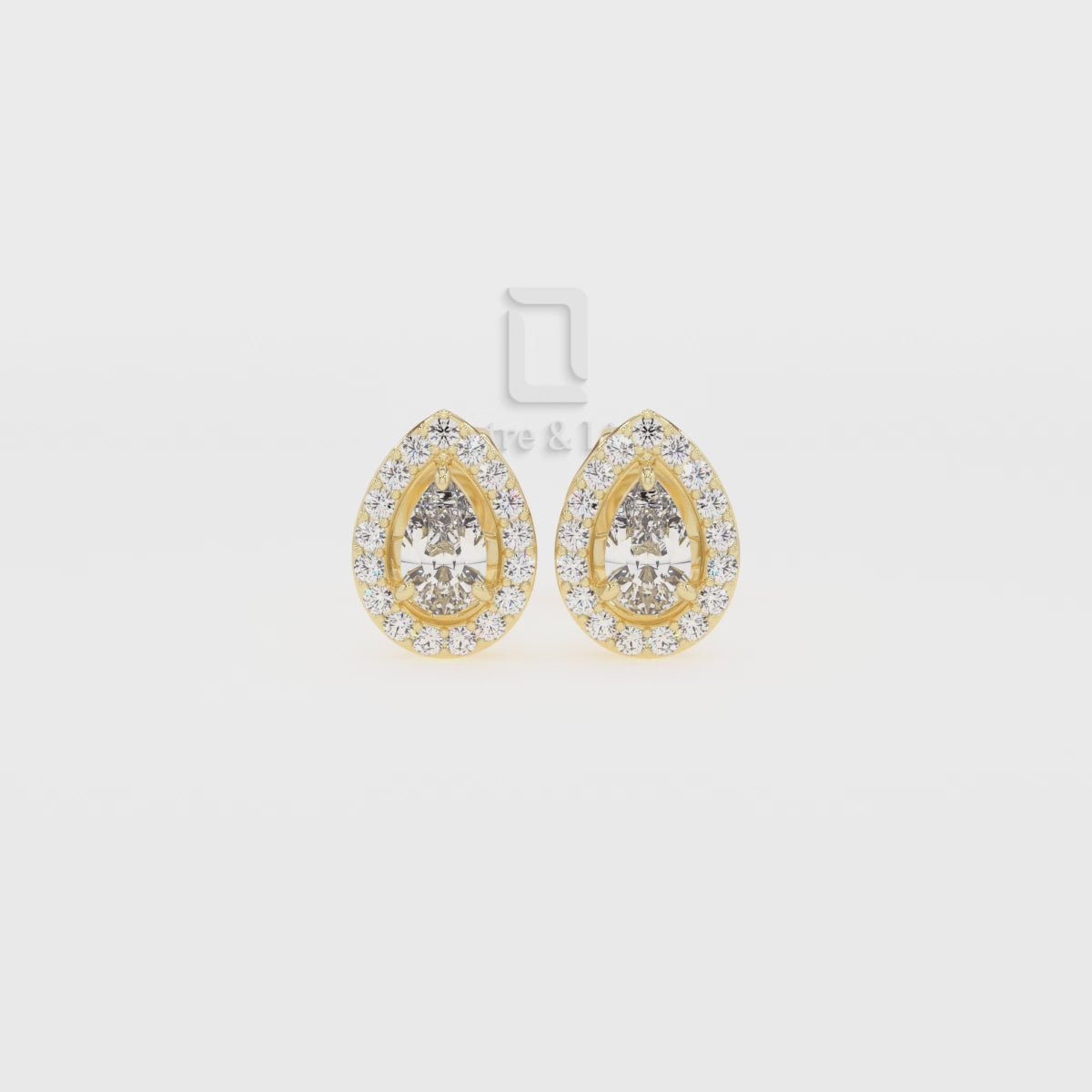 Natural Ruby Pear Halo Stud Earrings for Women with Moissanite
