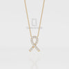 Natural Black Onyx Cancer Ribbon Pendant Necklace with 18" Chain