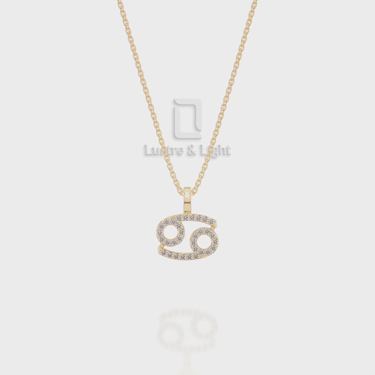 Natural Ruby Cancer Zodiac Sign Pendant Necklace 18" Chain