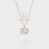 Natural Ruby Cancer Zodiac Sign Pendant Necklace 18" Chain