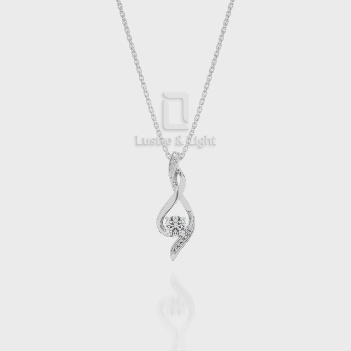 Natural Ruby Infinity Pendant Necklace with Moissanite (18" Chain)