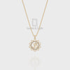 Natural Black Onyx Om Symbol Pendant Necklace with Moissanite (18" Chain)