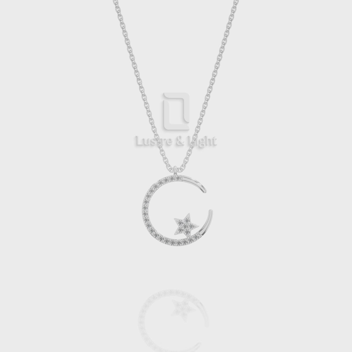 Natural Black Onyx Moon & Star Pendant Necklace with 18" Chain