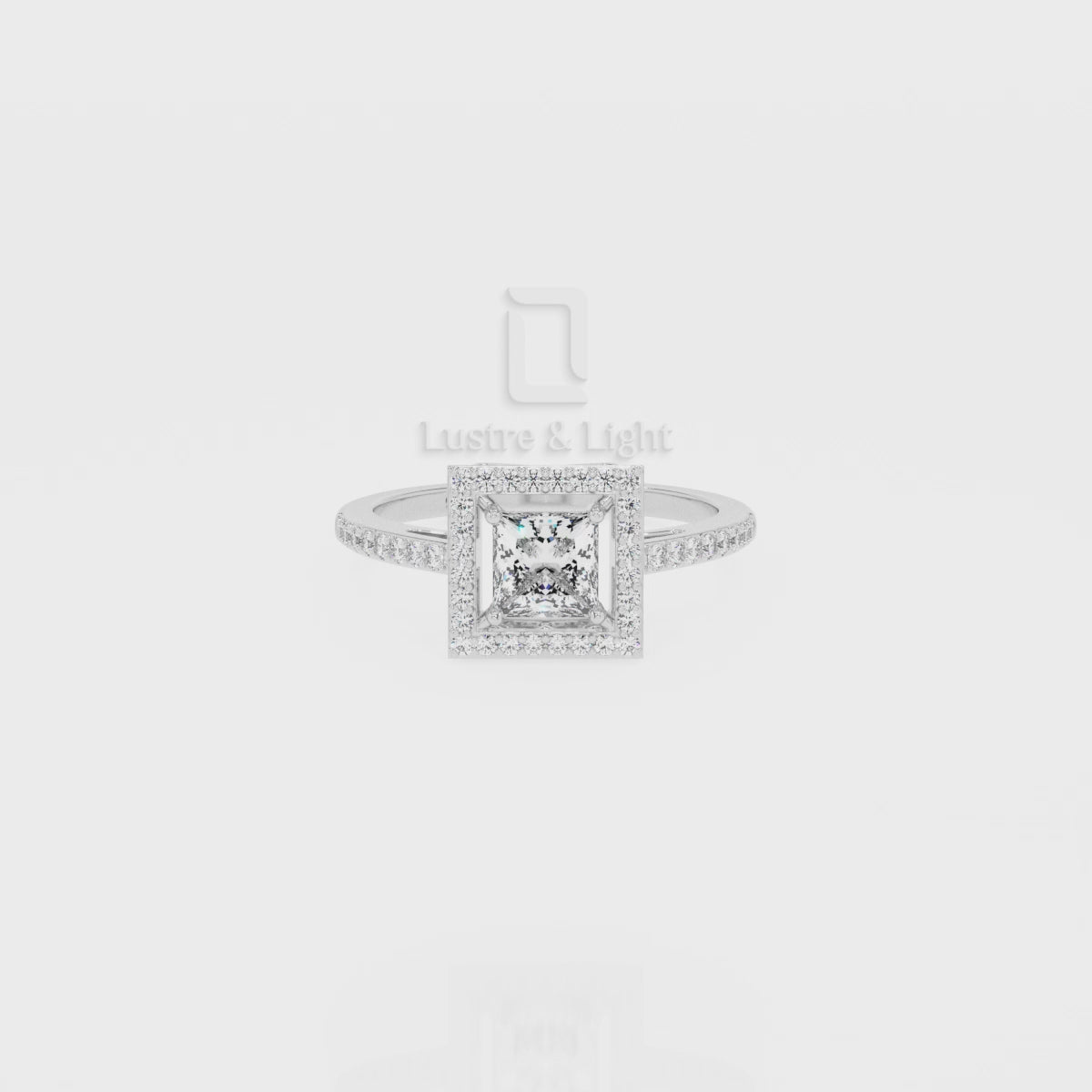 Moissanite Solitaire Halo Engagement Rings for Women