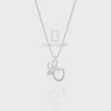 Moissanite Initials Pendant Necklace for Women with 18" Chain