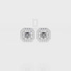 Moissanite Asscher Halo Stud Earrings for Women
