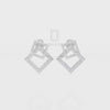 Natural Citrine Square Stud Earrings for Women