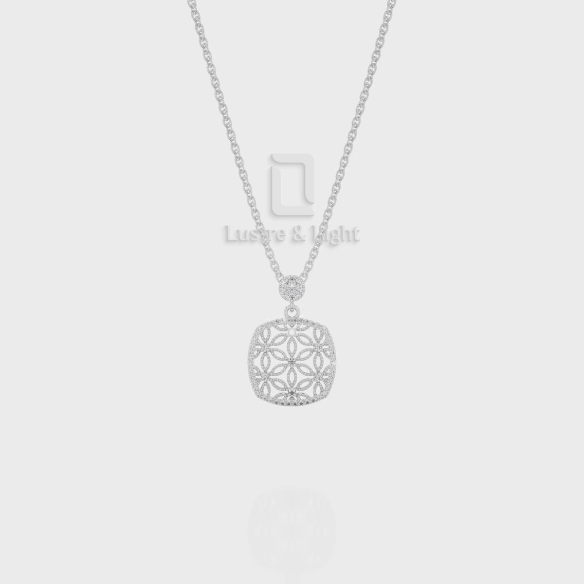 Natural Black Onyx Designer Pendant Necklace with Moissanite (18" Chain)