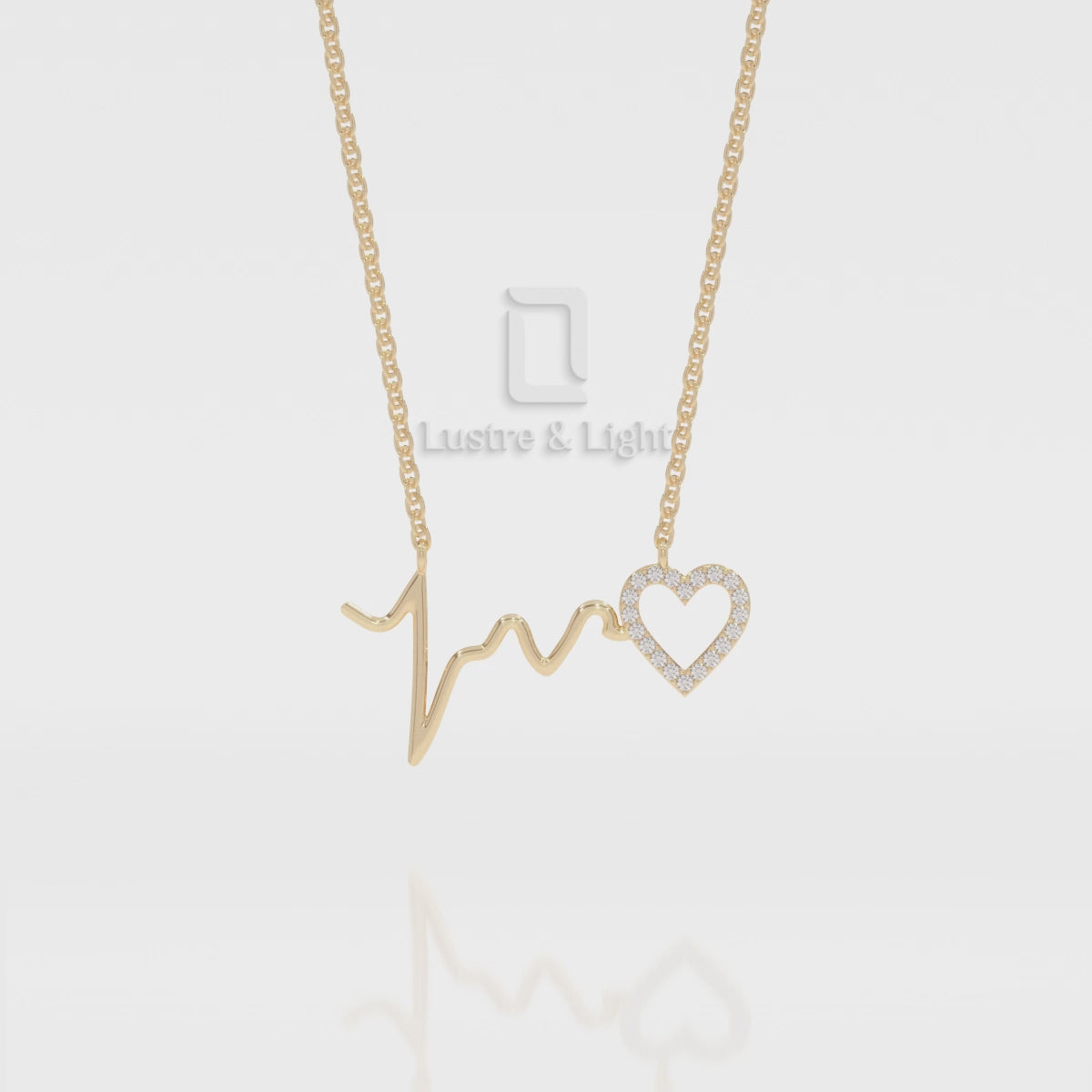 Natural Black Onyx Heartbeat Pendant Necklace with 18" Chain