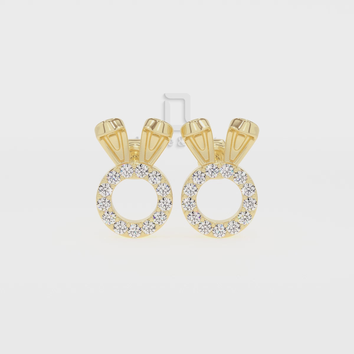 Natural Citrine Bunny Rabit Stud Earrings for Women
