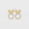 Natural Citrine Bunny Rabit Stud Earrings for Women