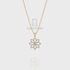 Natural Black Onyx Flower Pendant Necklace with 18" Chain