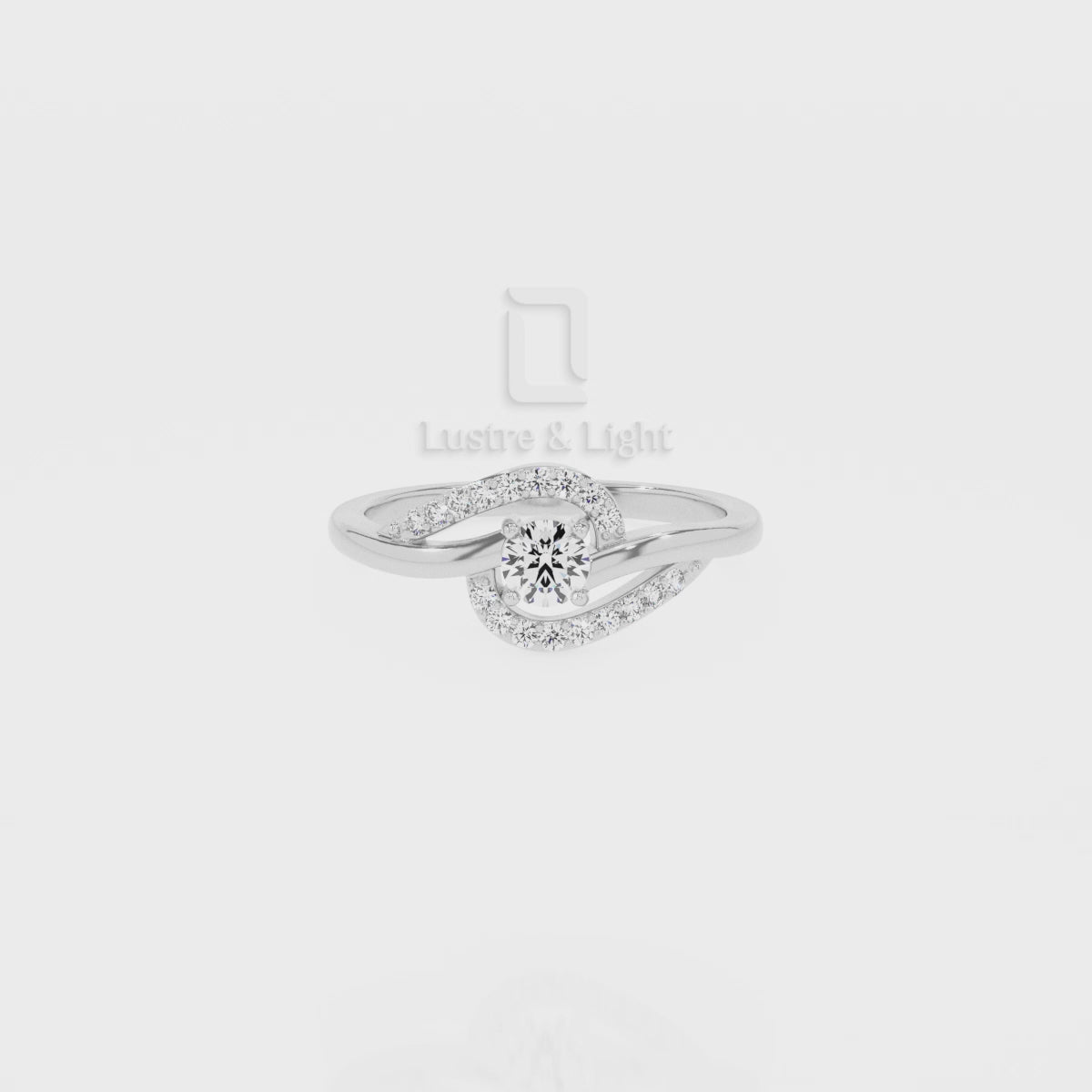 Natural London Blue Topaz Infinity Solitaire Rings for Women with Moissanite