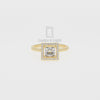 Moissanite Solitaire Halo Engagement Rings for Women
