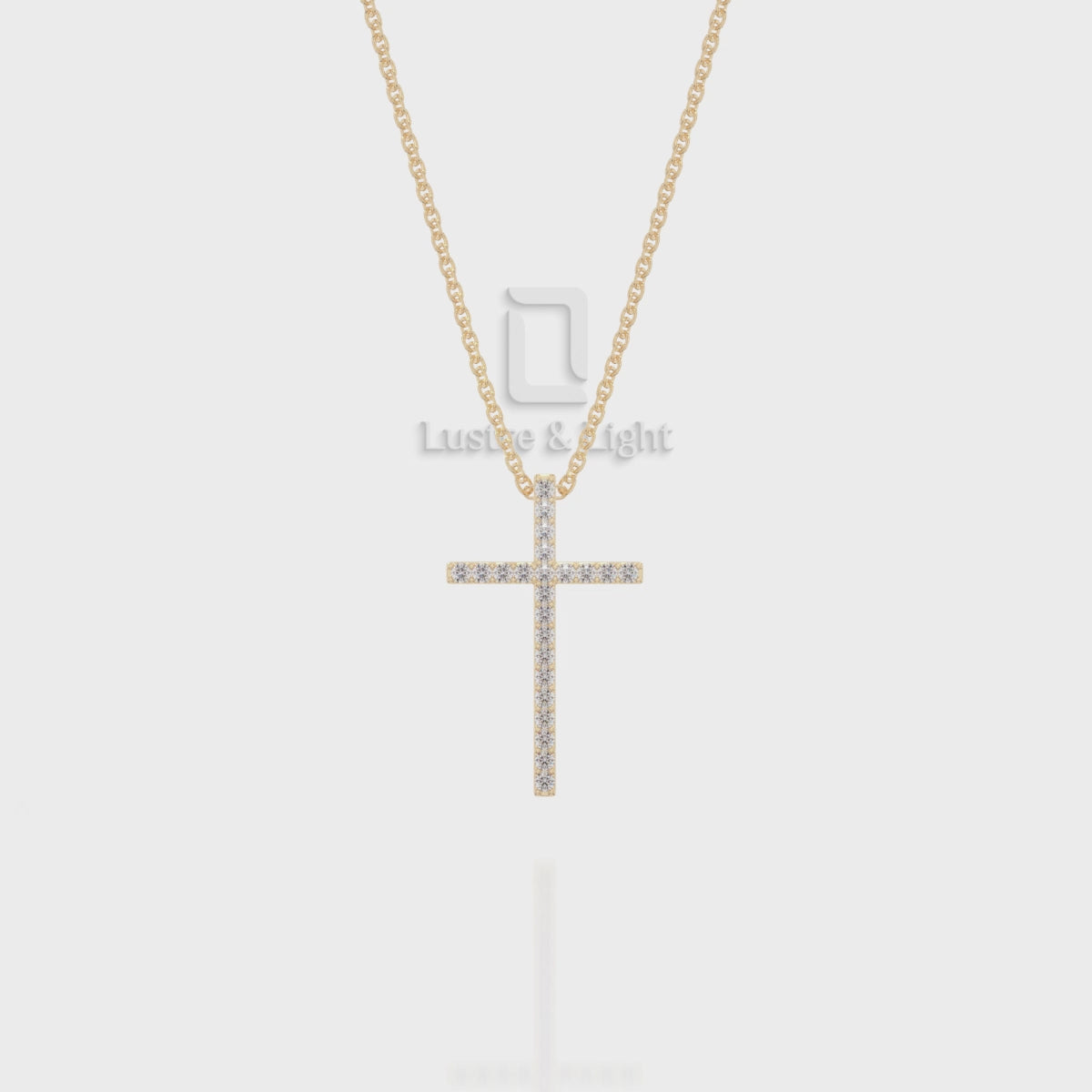 Natural Black Onyx Cross Pendant Necklace with 18" Chain