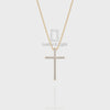 Natural Black Onyx Cross Pendant Necklace with 18" Chain