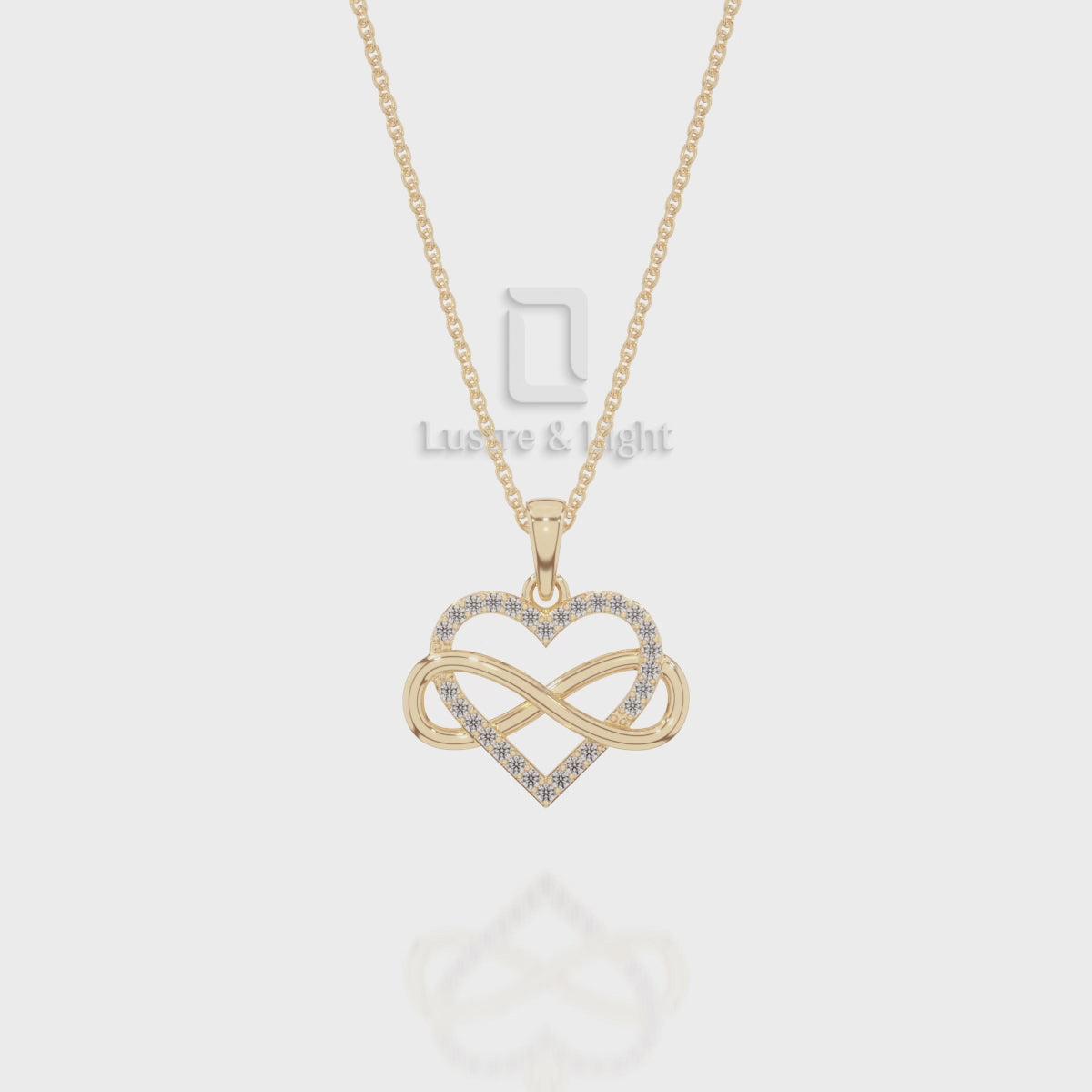 Natural Black Onyx Infinity Heart Pendant Necklace with 18" Chain