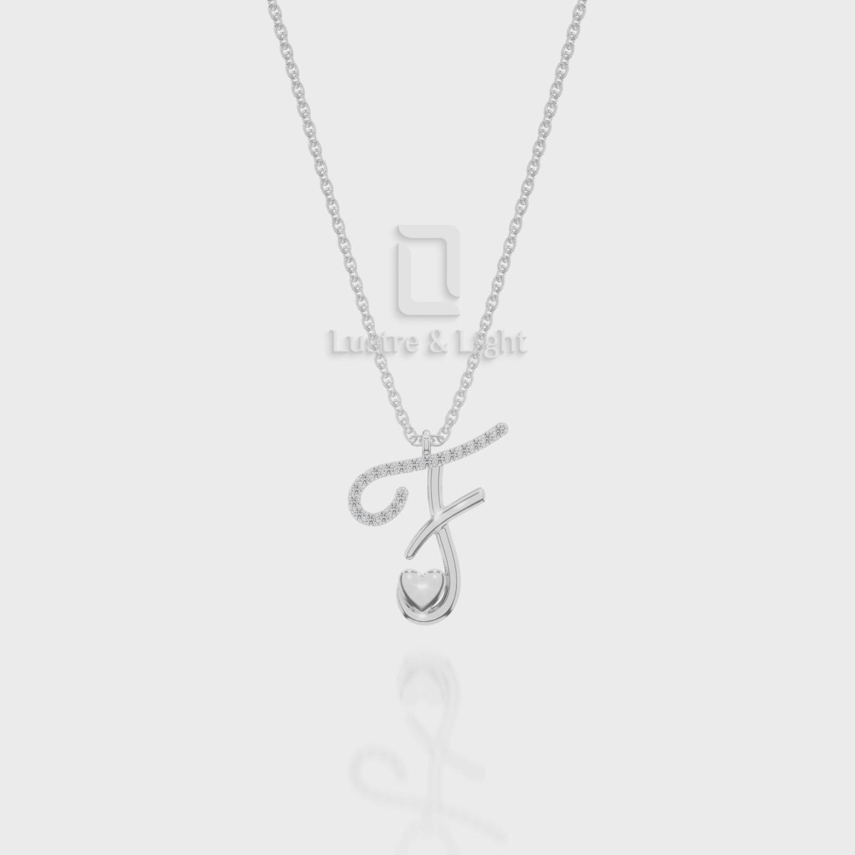 Moissanite Initials Pendant Necklace for Women with 18" Chain