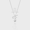 Moissanite Initials Pendant Necklace for Women with 18" Chain