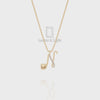 Moissanite Initials Pendant Necklace for Women with 18" Chain