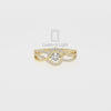 Natural Aquamarine Solitaire Engagement Rings for Women with Moissanite