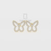 Natural Citrine Butterfly Stud Earrings for Women