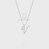 Moissanite Initials Pendant Necklace for Women with 18" Chain