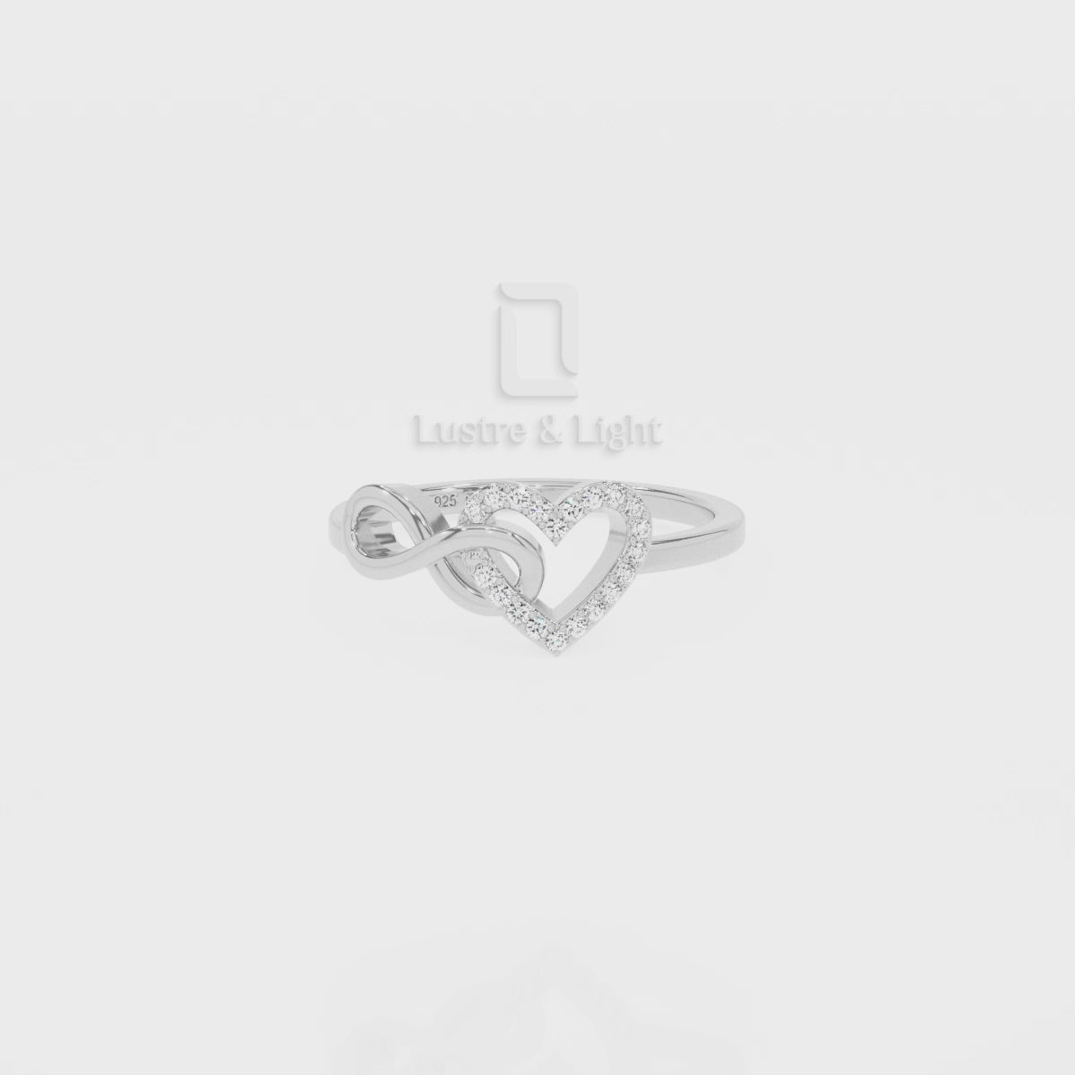 Natural Amethyst Infinity Heart Promise Rings for Women