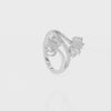 Natural Ruby Lotus Blossom Rings for Women with Moissanite