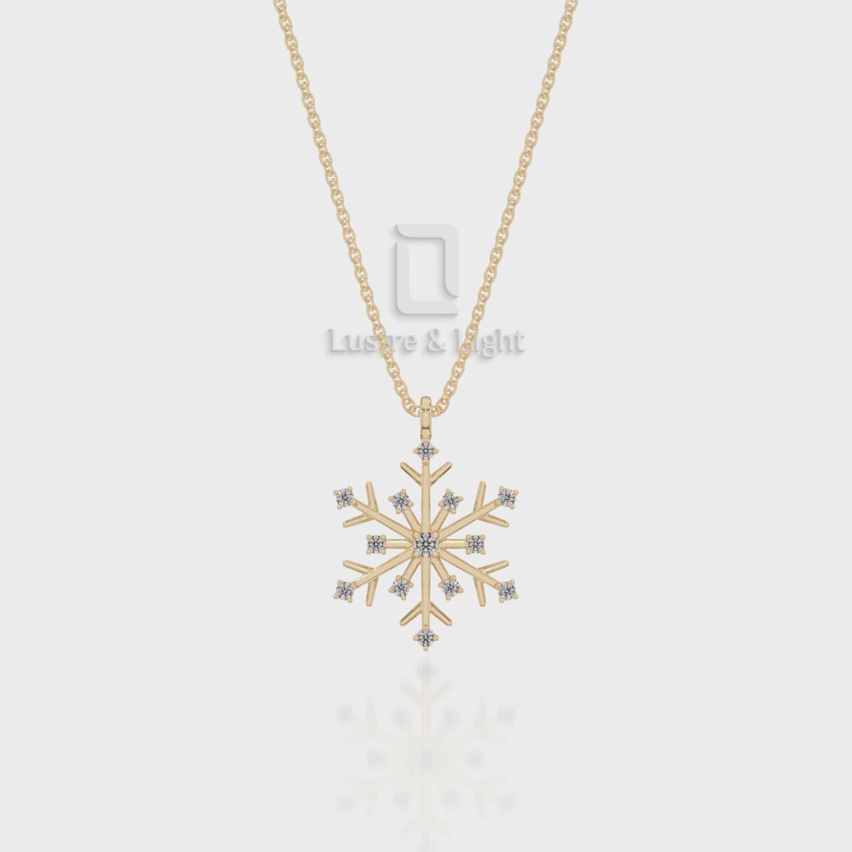 Natural Black Onyx Snowflake Pendant Necklace with Moissanite (18" Chain)