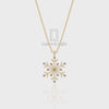 Natural Black Onyx Snowflake Pendant Necklace with Moissanite (18" Chain)