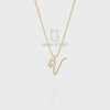 Moissanite Initials Pendant Necklace for Women with 18" Chain