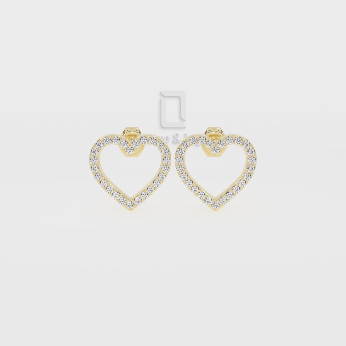 Natural Citrine Heart Shape Stud Earrings for Women