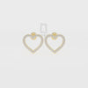Natural Citrine Heart Shape Stud Earrings for Women