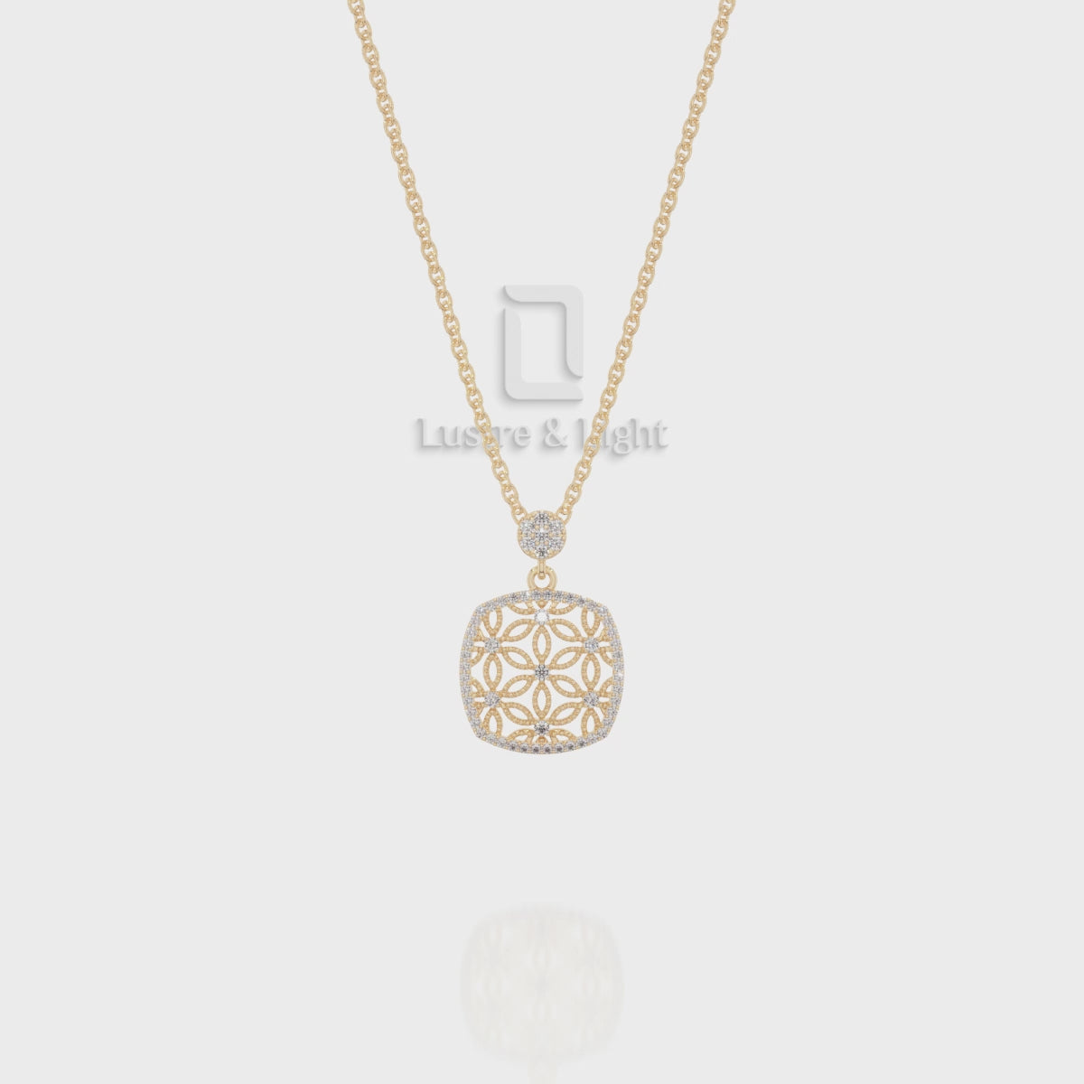 Natural Black Onyx Designer Pendant Necklace with Moissanite (18" Chain)