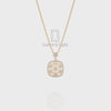 Natural Black Onyx Designer Pendant Necklace with Moissanite (18" Chain)
