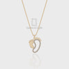 Natural Ruby Mother Child Pendant Necklace with 18" Chain