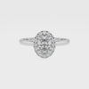 lab-grown moissanite oval halo solitaire engagement ring