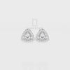 Moissanite Trillion Halo Stud Earrings for Women