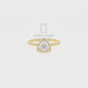 Moissanite Solitaire Halo Engagement Rings for Women
