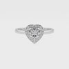 lab-grown moissanite heart halo solitaire engagement ring