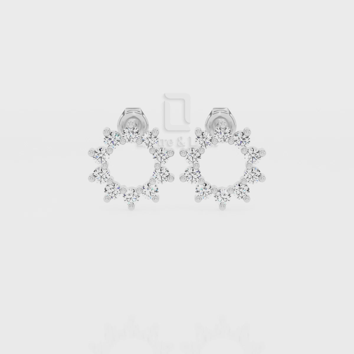 Natural Ruby Sun Stud Earrings for Women