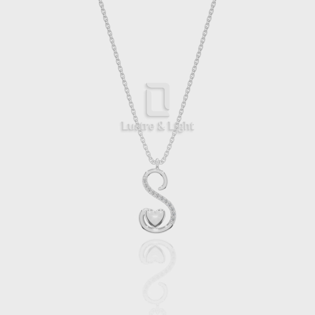 Moissanite Initials Pendant Necklace for Women with 18" Chain