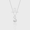 Moissanite Initials Pendant Necklace for Women with 18" Chain