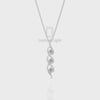Natural Black Onyx 3 Stone Helix Pendant Necklace with 18" Chain