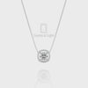 Moissanite Solitaire Halo Pendant Necklace with 18" Chain