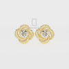 Natural Aquamarine Flower Shape Stud Earrings for Women